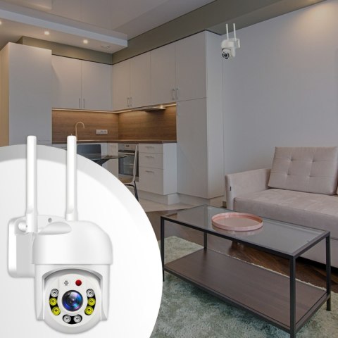 Kamera Wifi Ip Zewnetrzna Full Hd 2Mp Obrotowa Zoom 4X Detekcja Ruchu Białą
