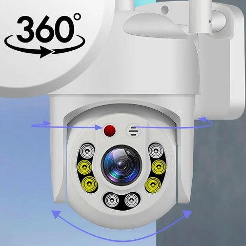 Kamera Wifi Ip Zewnetrzna Full Hd 2Mp Obrotowa Zoom 4X Detekcja Ruchu Białą