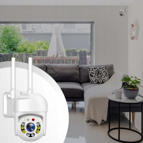 Kamera Wifi Ip Zewnetrzna Full Hd 2Mp Obrotowa Zoom 4X Detekcja Ruchu Białą