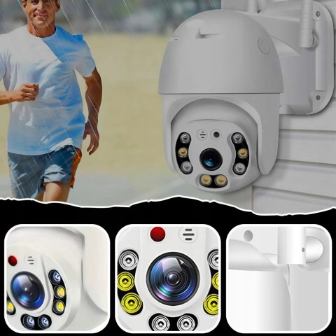 Kamera Wifi Ip Zewnetrzna Full Hd 2Mp Obrotowa Zoom 4X Detekcja Ruchu Białą