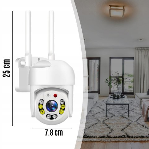 Kamera Wifi Ip Zewnetrzna Full Hd 2Mp Obrotowa Zoom 4X Detekcja Ruchu Białą