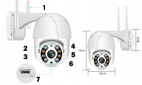 Kamera Zewnętrzna 4K 8Mp Wifi Ptz, Nocna Ir, Detekcja Ruchu, Ip66