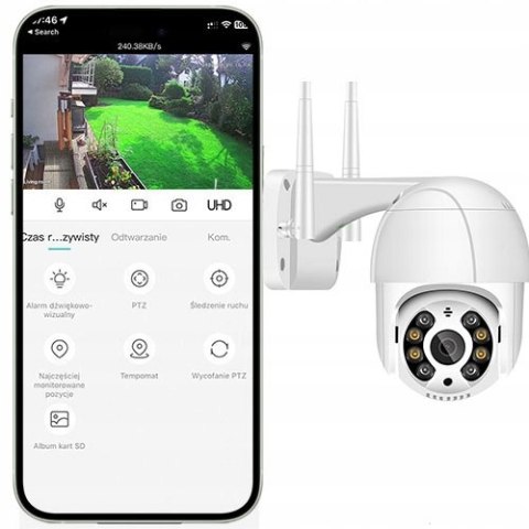 Kamera Zewnętrzna 4K 8Mp Wifi Ptz, Nocna Ir, Detekcja Ruchu, Ip66