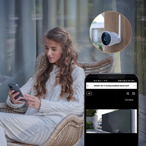 Kamera Zewnętrzna Full Hd 3Mp Wifi Tuya Ip66, 105° Kąt, Dwukom. Audio, Ir