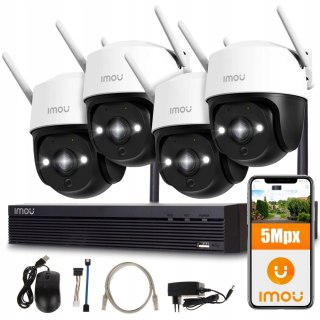 Monitoring Wifi Imou 4 Kamery Obrotowe 5Mpx Detekcja Syrena 110Db Ip66