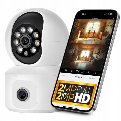 Obrotowa Kamera Ip Wifi 4Mp 2W1 Dwuobiektywowa Do Nani - Ptz I Detekcją
