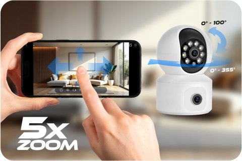 Obrotowa Kamera Ip Wifi 4Mp 2W1 Dwuobiektywowa Do Nani - Ptz I Detekcją