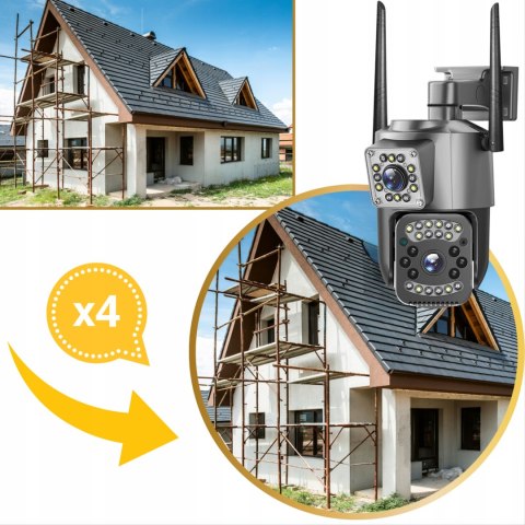 Zewnętrzna Kamera Ip Wifi 4Mpx Z Podwójnym Obiektywem I Śledzeniem Ip66