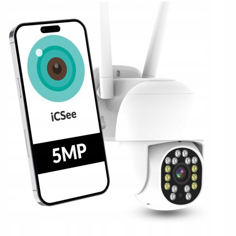 Zewnętrzna Kamera Ip Wifi 5Mp Z Audio, Obrotowa, Ir, Ip66, Blow