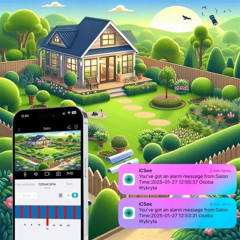 Zewnętrzna Kamera Ip Wifi 5Mp Z Audio, Obrotowa, Ir, Ip66, Blow