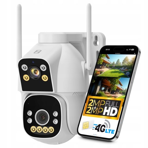 Kamera Ip 2X2mpx Gsm 4G Lte Z Dźwiękiem, Detekcją Ruchu, Ip66