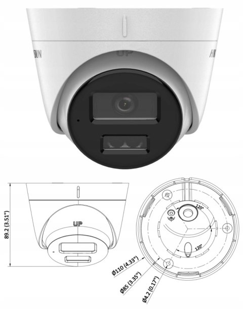 Kamera Ip Hikvision 4Mpx Smart Hybrid Light Ip67 Poe - 2.8Mm 98° Wdr 120