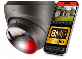 Kamera Ip Poe 8Mpx 4K Uhd 2.8Mm Audio Ip67 Dual Light, Do Monitorowania