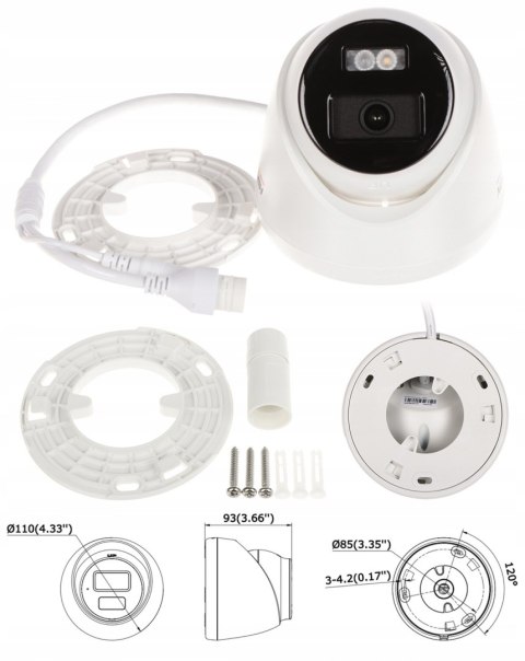 Kamera Ip Wewnętrzna Kopułowa Hikvision 6Mpx Poe, Colorvu, Smart Md, Biała