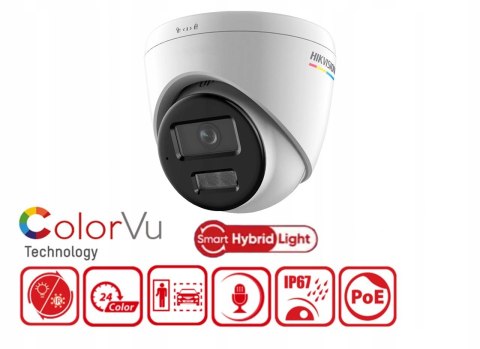 Kamera Ip Wewnętrzna Kopułowa Hikvision 6Mpx Poe, Colorvu, Smart Md, Biała