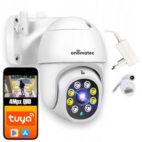 Kamera Obrotowa Wifi Zewnętrzna 4Mp Ip63 Nocny Podgląd 25M Zoom X4 Tuya