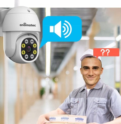 Kamera Obrotowa Wifi Zewnętrzna 4Mp Ip63 Nocny Podgląd 25M Zoom X4 Tuya