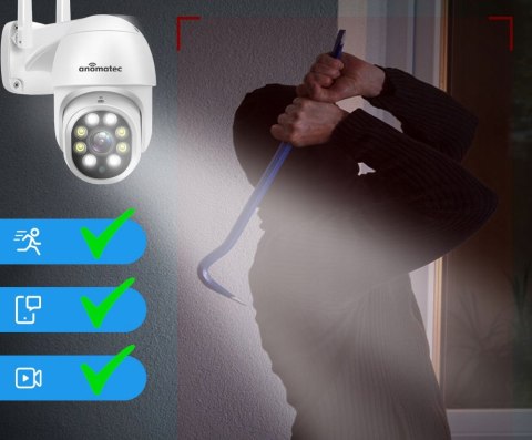 Kamera Obrotowa Wifi Zewnętrzna 4Mp Ip63 Nocny Podgląd 25M Zoom X4 Tuya
