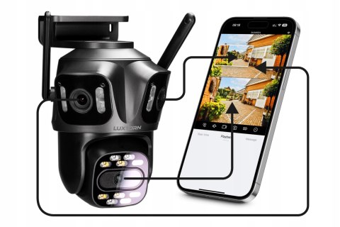 Kamera Ptz Luxtorn Ics224tl - 3 Obiektywy, 4Mp, Ip65, Wifi, Audio