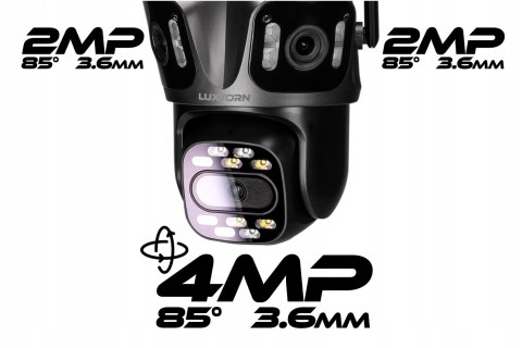 Kamera Ptz Luxtorn Ics224tl - 3 Obiektywy, 4Mp, Ip65, Wifi, Audio