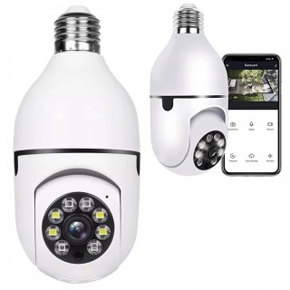 Kamera Szpiegowska Żarówka Wifi Ip 2Mpx Obrotowa Z Detekcją Ruchu I Led