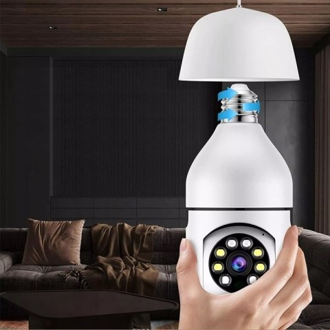Kamera Szpiegowska Żarówka Wifi Ip 2Mpx Obrotowa Z Detekcją Ruchu I Led