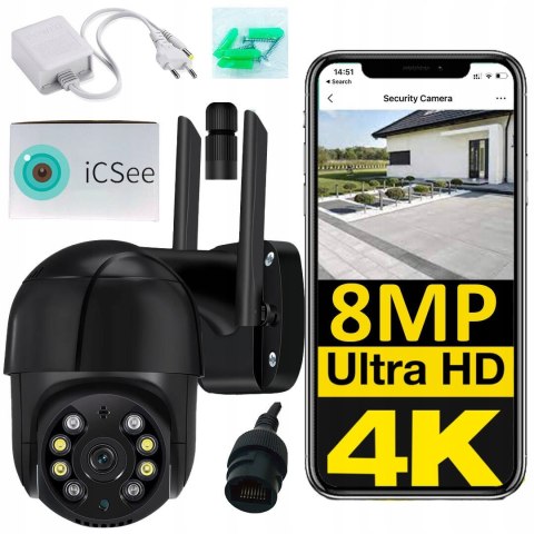 Kamera Zewnętrzna 4K 8Mp Wifi Ptz Z Detekcją Ruchu I Ir Ip66