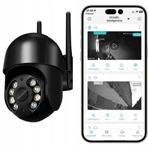 Kamera Zewnętrzna 4K 8Mp Wifi Ptz Z Detekcją Ruchu I Ir Ip66