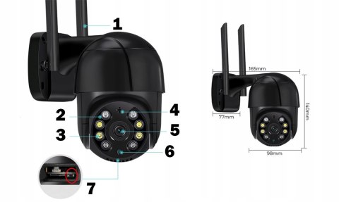 Kamera Zewnętrzna 4K 8Mp Wifi Ptz Z Detekcją Ruchu I Ir Ip66