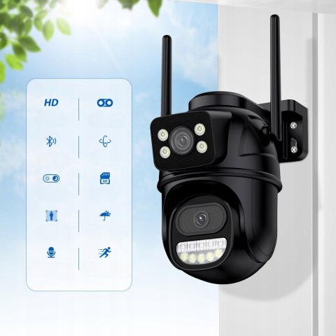 Kamera Zewnetrzna Obrotowa 8Mpx Wi-Fi Podwójny Obiektyw 270° Śledzenia Ip66