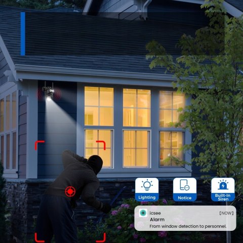 Kamera Zewnetrzna Obrotowa 8Mpx Wi-Fi Podwójny Obiektyw 270° Śledzenia Ip66
