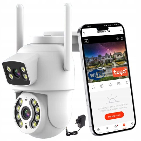 Kamera Zewnętrzna Obrotowa Blow Ip Wifi 2+2Mp Wqhd Śledzenie Audio Tuya