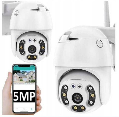 Kamera Zewnętrzna Wifi 5Mpx Ultra Hd 6X Zoom Twarzy / Ruchu Podgląd Ip66