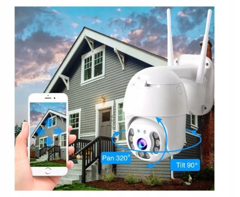 Kamera Zewnętrzna Wifi 5Mpx Ultra Hd 6X Zoom Twarzy / Ruchu Podgląd Ip66