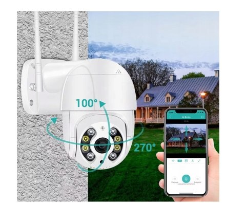 Kamera Zewnętrzna Wifi 5Mpx Ultra Hd 6X Zoom Twarzy / Ruchu Podgląd Ip66