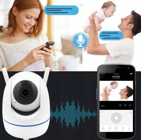 Mini Kamera Wifi Obrotowa 360° Full Hd, Sterowana Telefonem Z Dźwiękiem