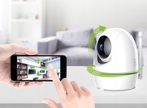 Mini Kamera Wifi Obrotowa 360° Full Hd, Sterowana Telefonem Z Dźwiękiem