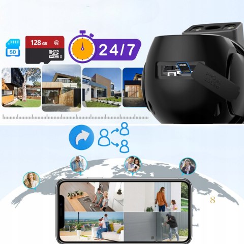 Nowoczesna Kamera Zewnętrzna Ip Wifi 8Mpx 4K Z Zoomem I Mikrofonem