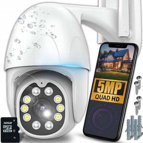 Obrotowa Kamera Zewnętrzna Wifi 2Mp 4X Zoom Z Detekcją Ruchu I Kartą 32Gb