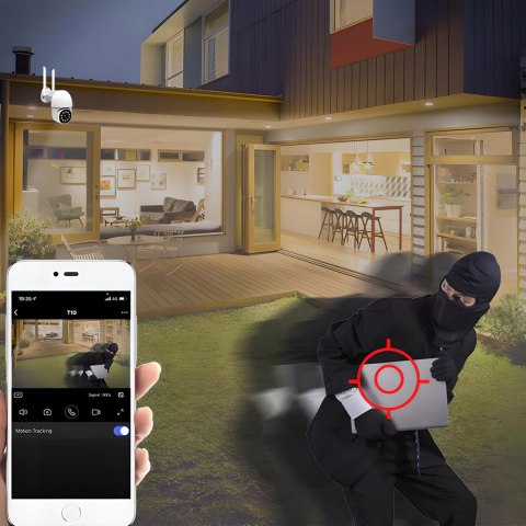 Obrotowa Kamera Zewnętrzna Wifi 2Mp 4X Zoom Z Detekcją Ruchu I Kartą 32Gb