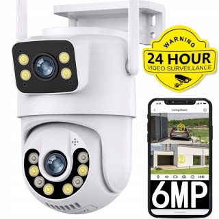 Obrotowa Kamera Zewnetrzna Wifi 6Mp 2K - Detekcja Ruchu, Śledzenie, Audio