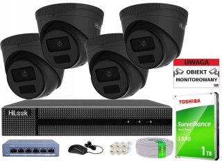 Zestaw Monitoringu Domu 4 Kamery 4Mp Ip Poe Hilook Hikvision Nvr + Dysk 1Tb
