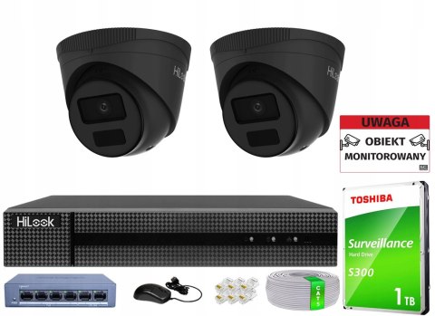 Zestaw Monitoringu Ip 4Mp 2 Kamery Poe Ip67 Ir 20M Nvr 4-Kanalowy Hdd 1Tb