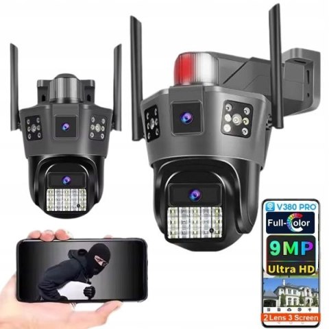 Kamera zewnętrzna Inbeno 9482 9 Mpx, 4G LTE, trzy obrazy, IP66