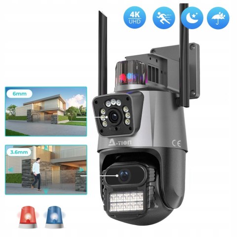 Zewnętrzna Obrotowa Kamera Ip Wifi 4Mpx Z Zoom 4X, Dźwiękiem I Onvif, Zapis