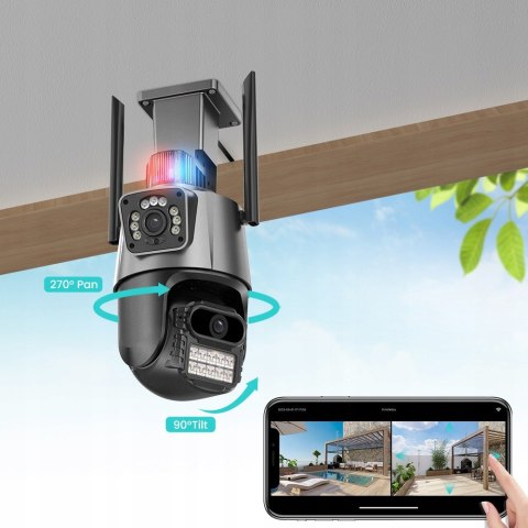 Zewnętrzna Obrotowa Kamera Ip Wifi 4Mpx Z Zoom 4X, Dźwiękiem I Onvif, Zapis