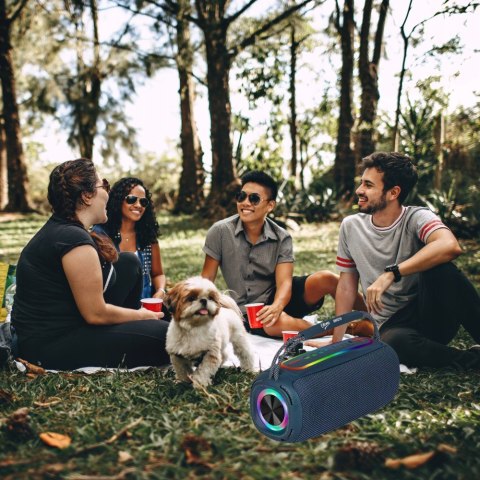 Duży Głośnik Bezprzewodowy 20W Bluetooth 5.1 Tws, Radio Fm, Rgb, Usb-C Ipx6