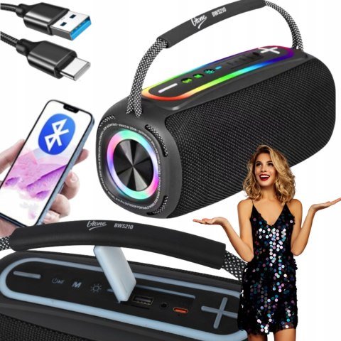 Duży Przenośny Głośnik Bluetooth 5.1 20W Bass Rgb Ipx6 Tws Radio Usb Aux
