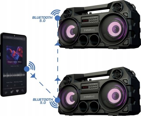Głośnik Bluetooth 40W Tws Rgb Usb/Sd/Fm 8-12H Pracy - Rebeltec Soundbox 465