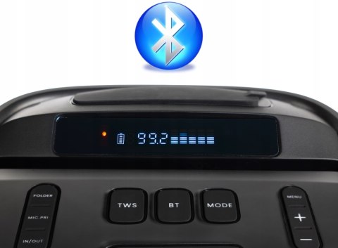 Głośnik Bluetooth Mocny 100W! Vivax Karaoke + 2 Mikrofony Led Aux/Usb, Tws